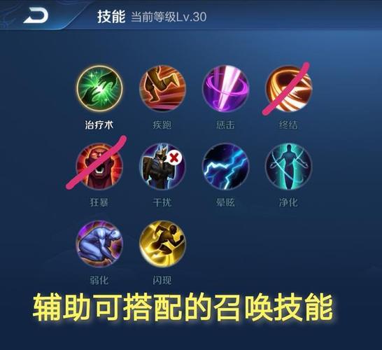 王者荣耀辅助配什么技能图标