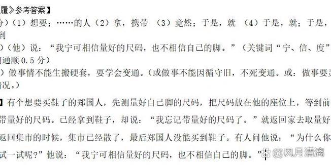 郑人买履阅读理解及答案图标