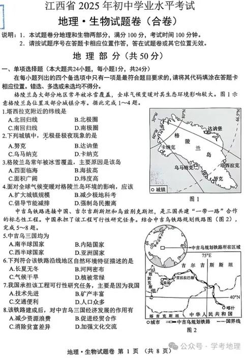 初一下册地理试卷图标