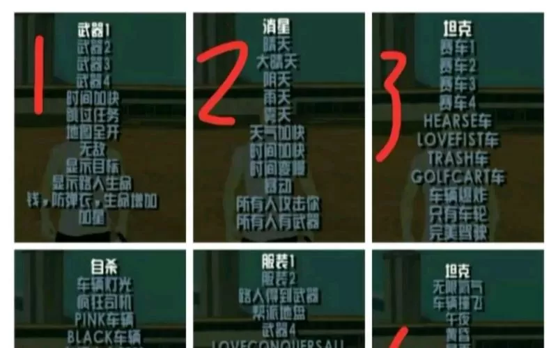 侠盗猎车手内置作弊菜单(中文)下载